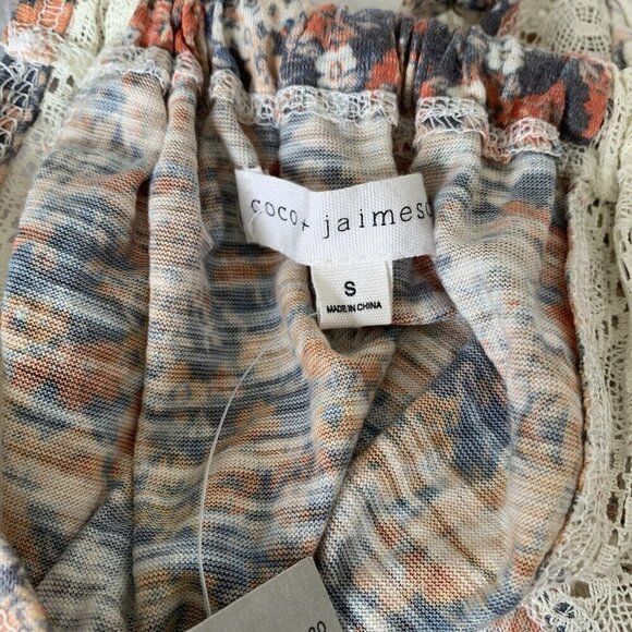 Coco Jaimeson Sleeveless Floral Crochet Fringe Top Women’s Small Multicolor NWT - Picture 9 of 11